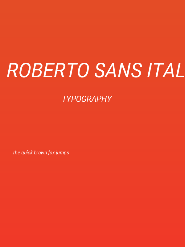 Roberto Sans Italic Poster
