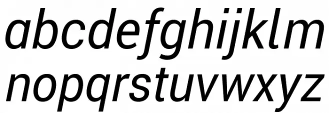 Roberto Sans Italic Caratteri MINUSCOLO