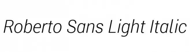 Roberto Sans Light Italic  Descarca Fonturi Gratis