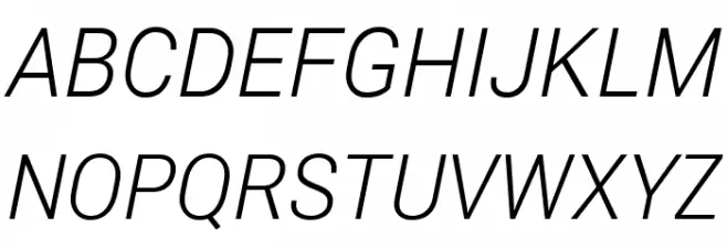 Roberto Sans Light Italic Schriftart Groß