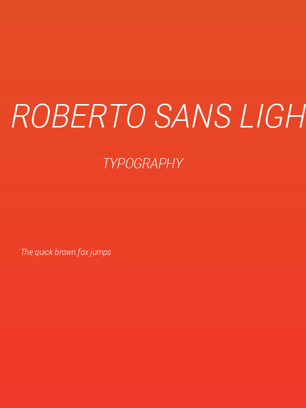 Roberto Sans Light Italic Poster