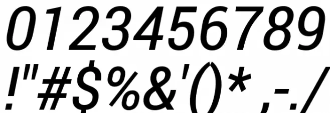 Roberto Sans Medium Italic Font OTHER CHARS