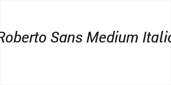 Roberto Sans Medium Italic Logo