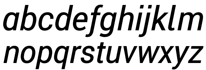 Roberto Sans Medium Italic Font LOWERCASE