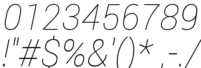 Roberto Sans Thin Italic Font OTHER CHARS