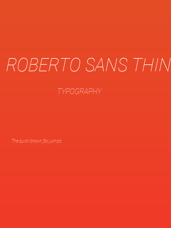 Roberto Sans Thin Italic Poster