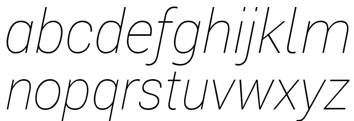 Roberto Sans Thin Italic Font LOWERCASE