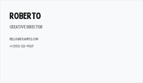 Roberto Business Card
