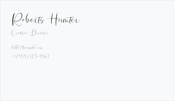 Roberts Humter Business Card