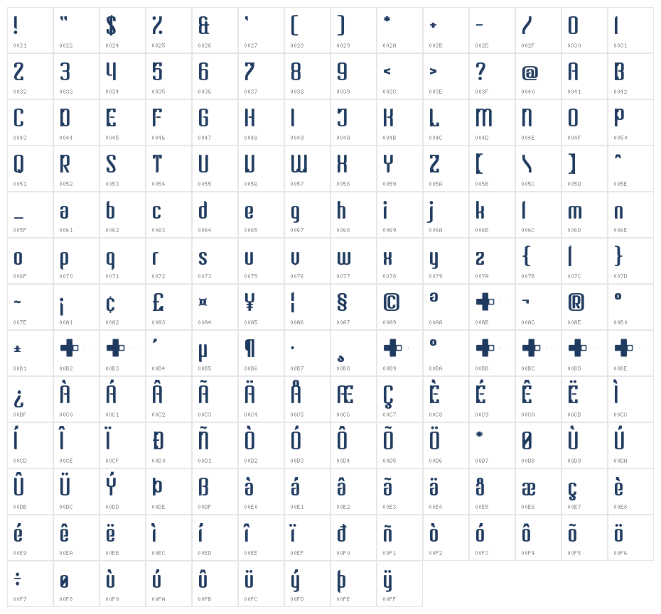 Robinson Pleasure Character Map