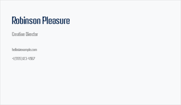 Robinson Pleasure Business Card