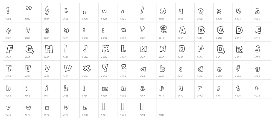 Roblox Font Regular Character Map