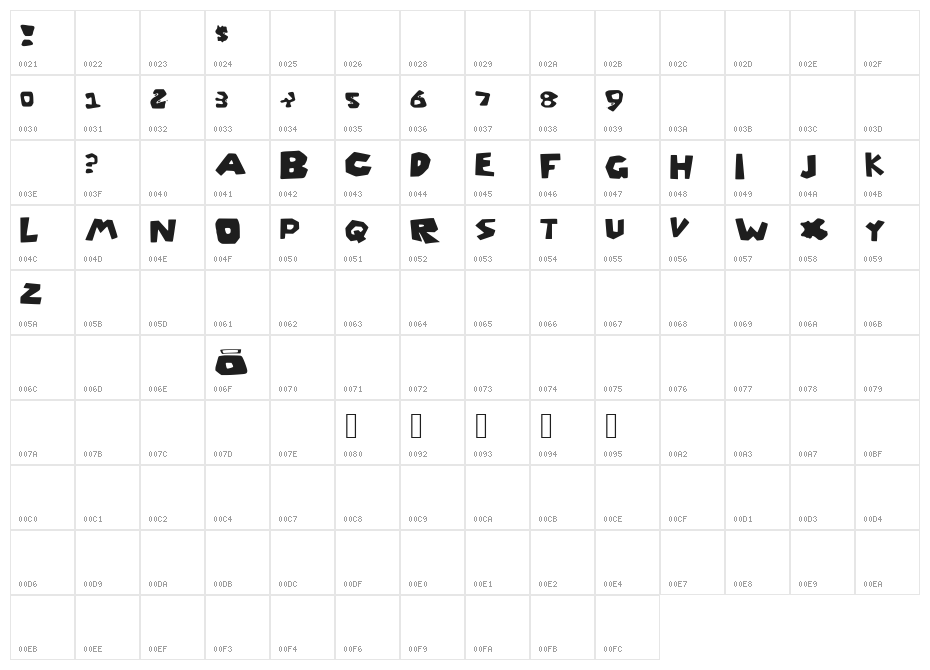 Roblox_Font Character Map