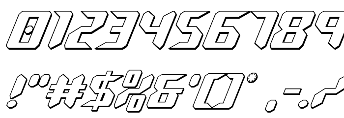 Robo-Clone Outline Font OTHER CHARS