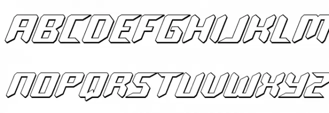 Robo-Clone Outline Schriftart Groß