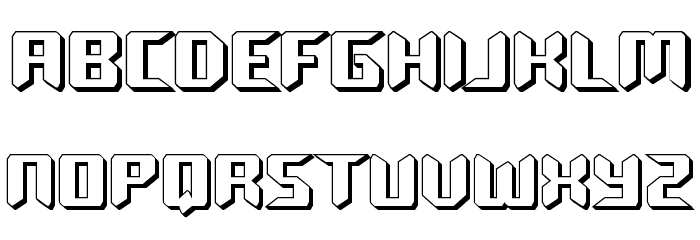 Robo-Clone Straight 3D Font LOWERCASE