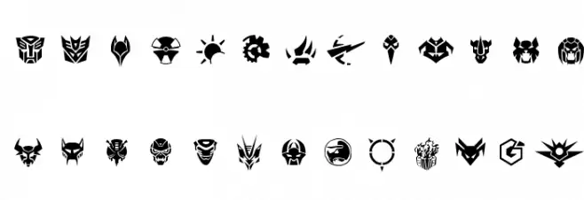 Robofan Symbols Caratteri MINUSCOLO