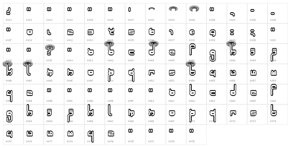 Robokid Character Map
