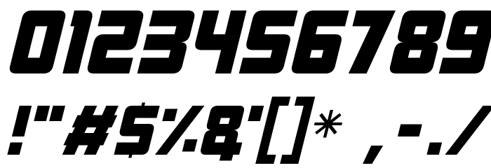 Robot 9000 Italic Font OTHER CHARS