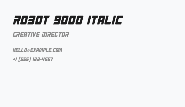 Robot 9000 Italic Business Card
