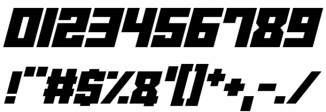 Robot Crush Italic Font OTHER CHARS