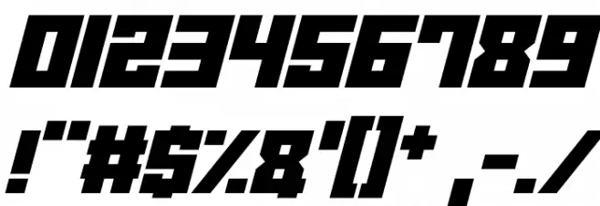 Robot Crush Italic Font OTHER CHARS