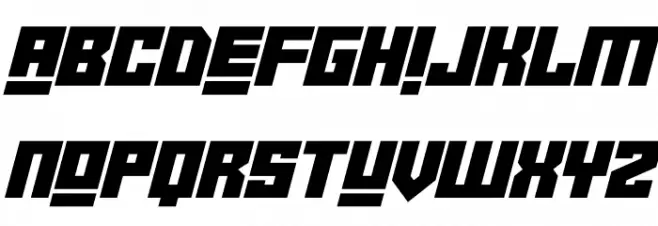 Robot Crush Italic Caratteri MAIUSCOLE