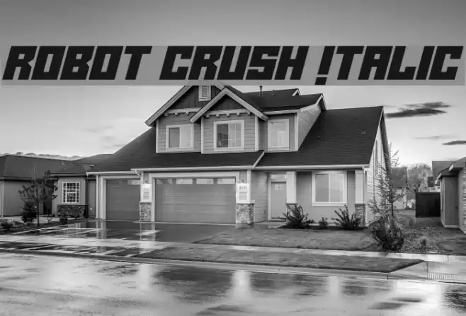 Robot Crush Italic Font examples