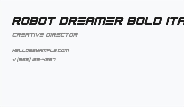 Robot Dreamer Bold Italic Business Card