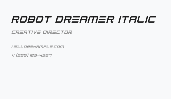 Robot Dreamer Italic Business Card