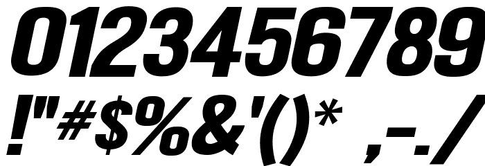 Robot Go Italic Font OTHER CHARS