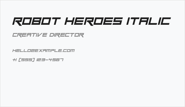 Robot Heroes Italic Business Card