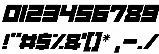 Robot Invaders Italic Font OTHER CHARS