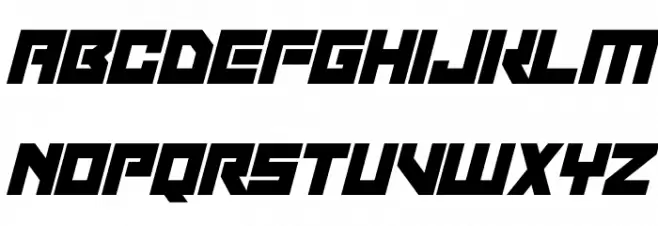 Robot Invaders Italic Schriftart Groß