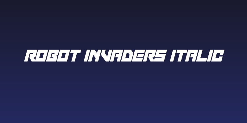 Robot Invaders Italic Social Header