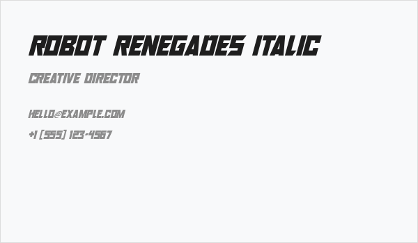 Robot Renegades Italic Business Card