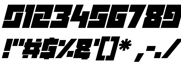 Robot Warriors Italic Font OTHER CHARS