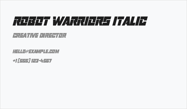 Robot Warriors Italic Business Card