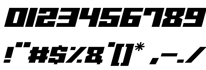 Robot Z Italic Font OTHER CHARS