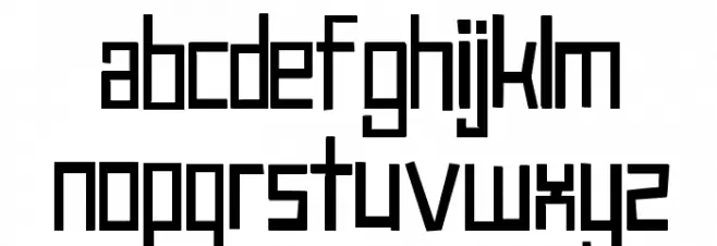 Robot!Head Schriftart Kleinbuchstaben