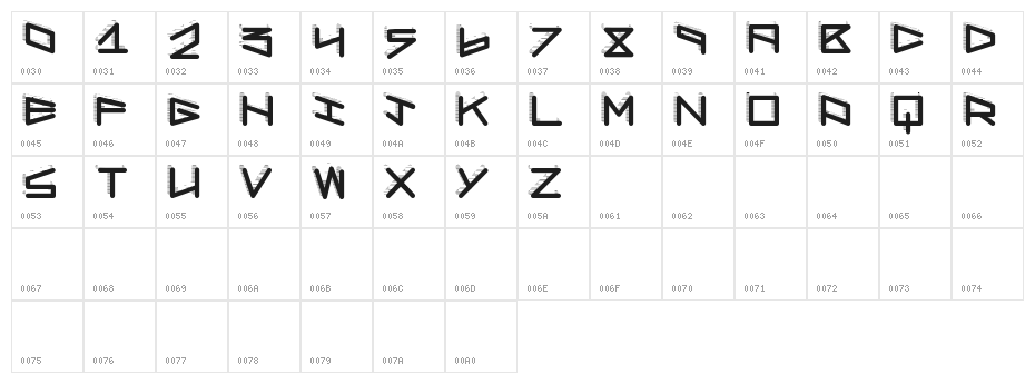RobotShadow Character Map