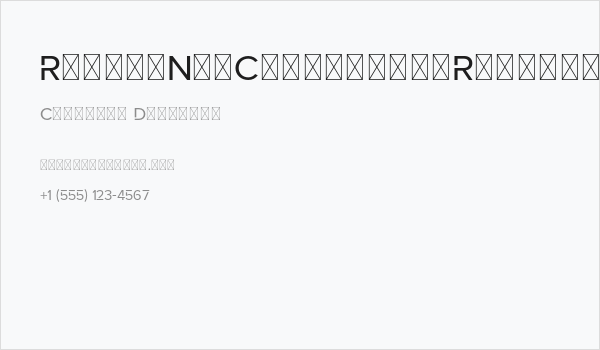 RobotaNonCommercialRegular Business Card