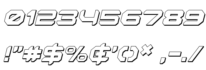 Robotaur 3D Italic Font OTHER CHARS