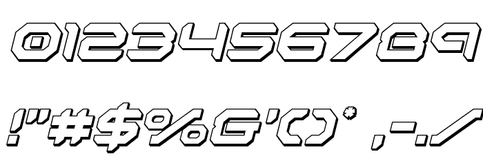 Robotaur 3D Italic Font OTHER CHARS