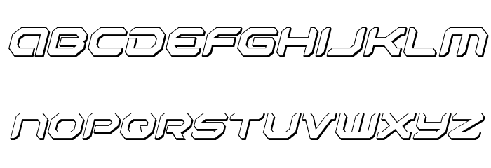 Robotaur 3D Italic Font LOWERCASE