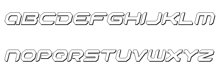 Robotaur 3D Italic Font LOWERCASE