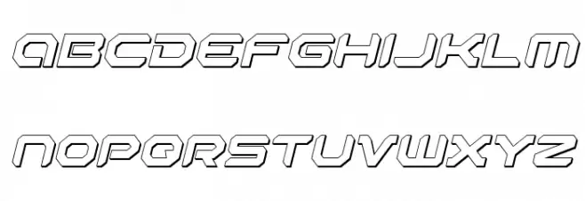Robotaur 3D Italic Schriftart Kleinbuchstaben