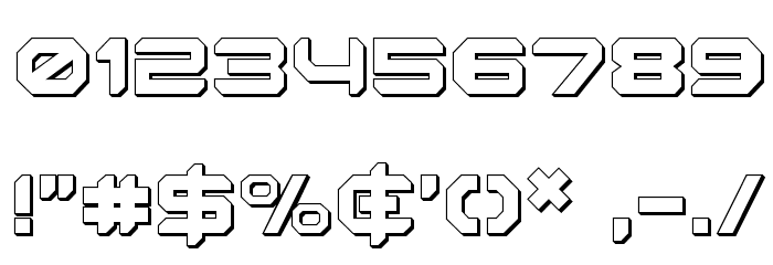 Robotaur 3D Font OTHER CHARS