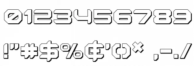 Robotaur 3D Font OTHER CHARS