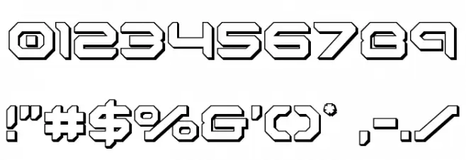 Robotaur 3D Font OTHER CHARS